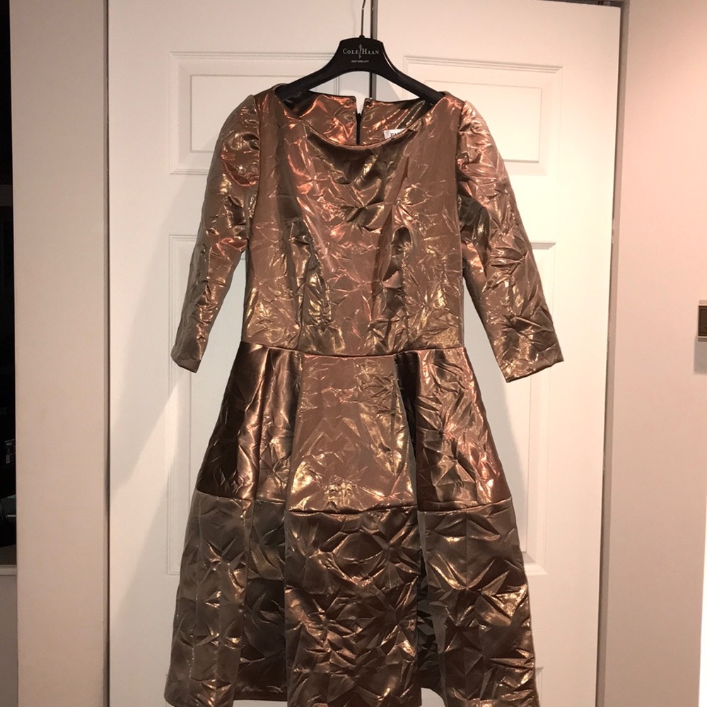 Gold iridescent dress with pockets